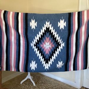Vintage 80s Southwest Inspired Wool Blanket/Throw